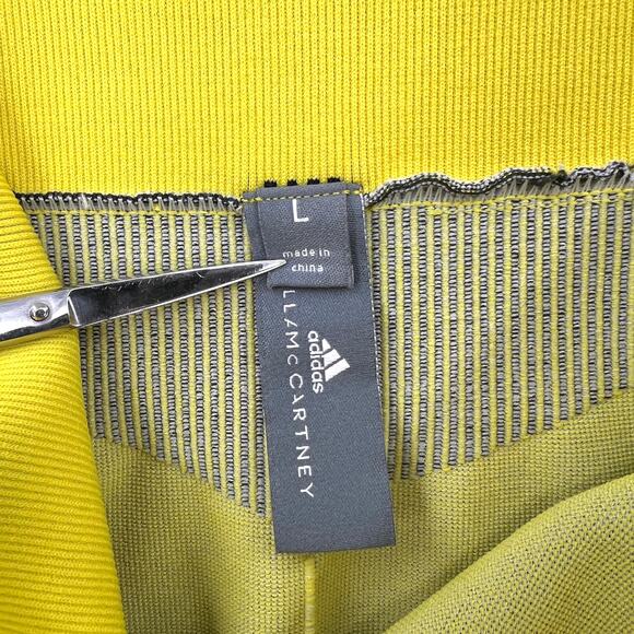 ADIDAS BY STELLA MCCARTNEY Cycling Shorts Large Yellow Logo Waist Seamless Bike - Picture 10 of 15